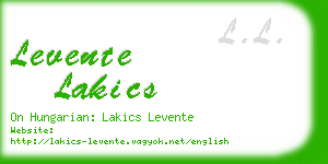 levente lakics business card